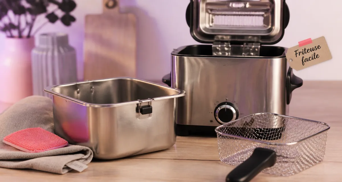 Friteuse facile à nettoyer : cuve amovible et panier prêt à rincer