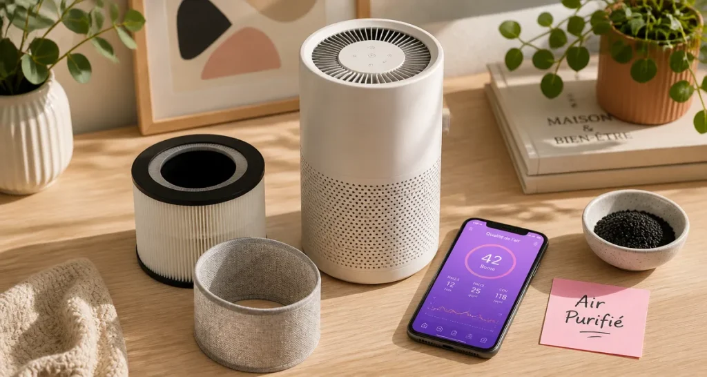 meilleur purificateur d air sur plan de travail avec filtres et appli