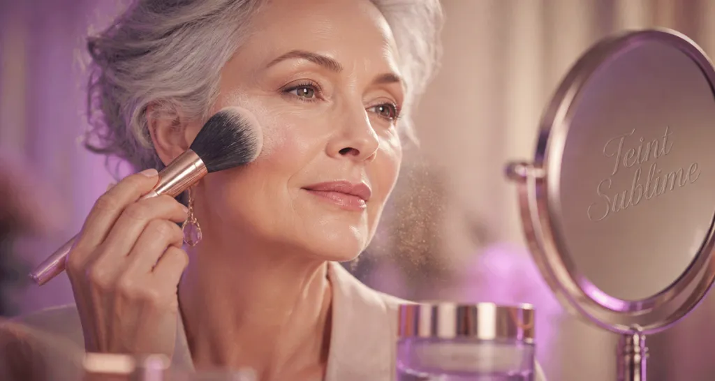 meilleure poudre libre peau mature application pinceau