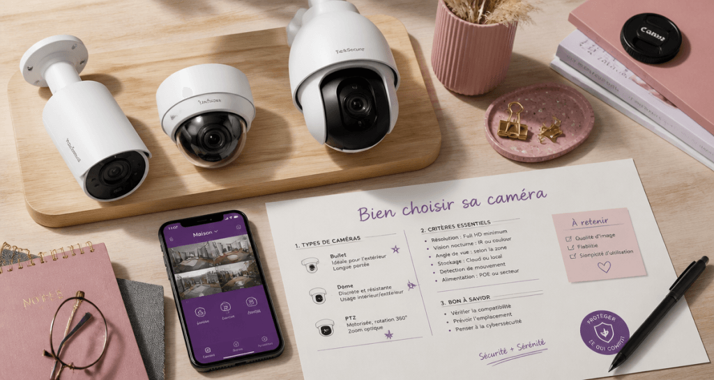 quelle camera de surveillance choisir trois modeles sur bureau moderne