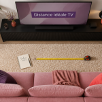 quelle distance entre tv et canapé vue salon dessus