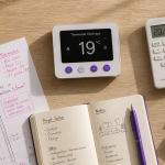 thermostat chauffage électrique sur table avec accessoires