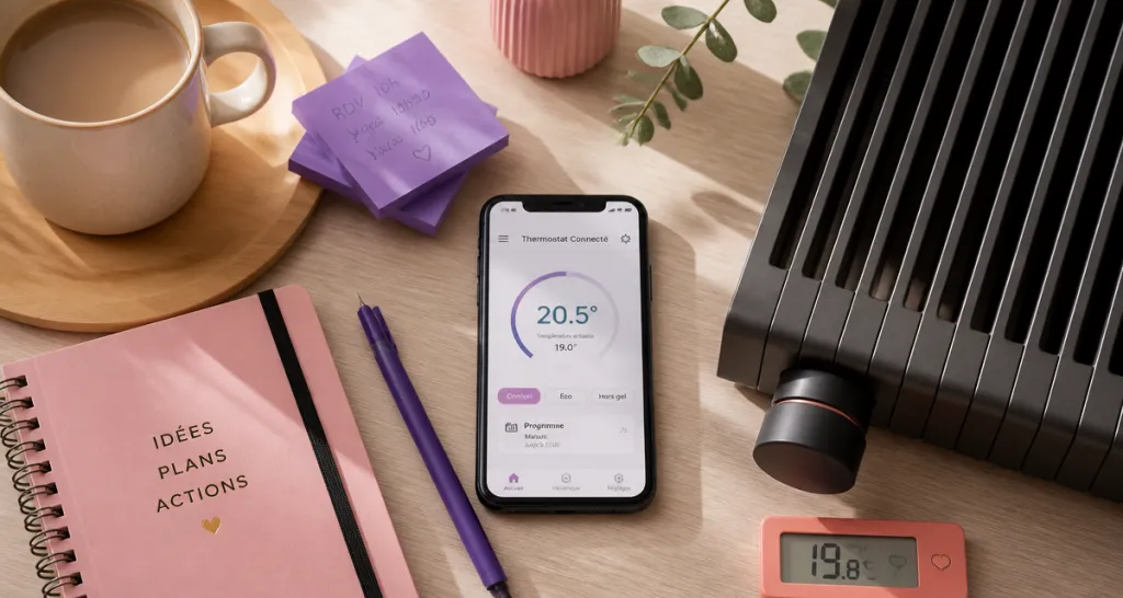 thermostat connecté radiateur smartphone design