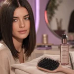 Coupe carré long lisse : raie et frange pour affiner le visage
