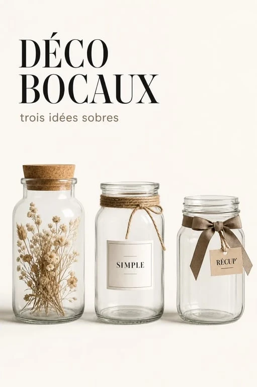 Déco bocaux : trois idées de bocaux en verre décorés, style naturel, minimaliste et récup'