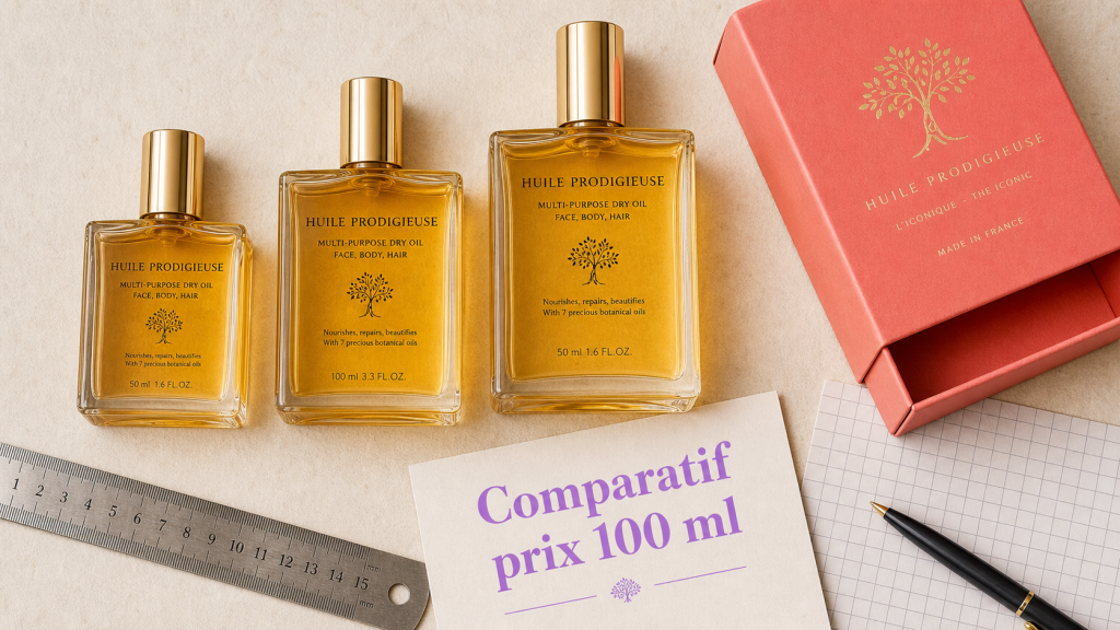 Huile Prodigieuse Nuxe prix comparatif 100 ml 50 ml Or