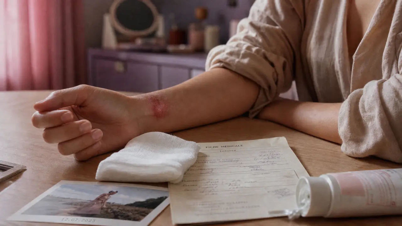 Peau plaque rouge qui démange : allergie, eczéma ou infection près du poignet