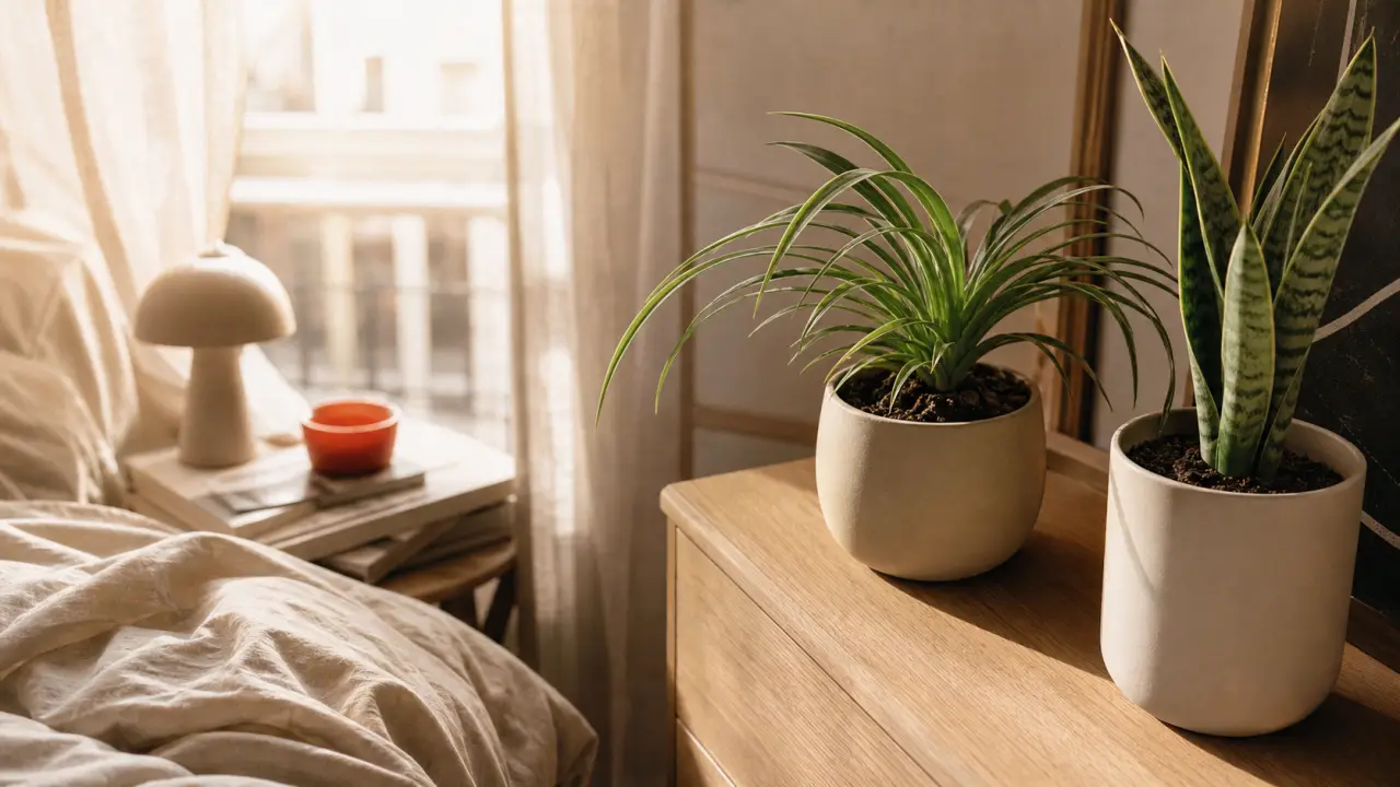 Quelle plante mettre dans une chambre : chlorophytum et sansevieria, lumière douce