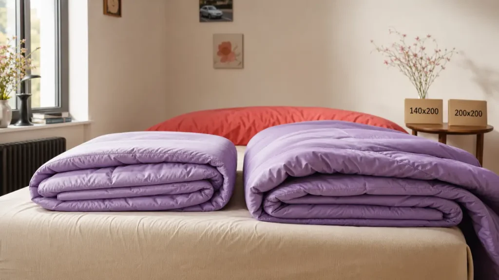 Taille de couette pour lit 90x190 : comparer 140x200 et 200x200