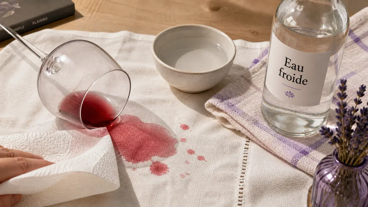 Comment enlever des taches de vin rouge : tamponner à l’eau froide, gestes à éviter