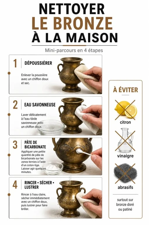 Comment nettoyer le bronze recette de grand-mère : étapes simples pour nettoyer un bronze à la maison