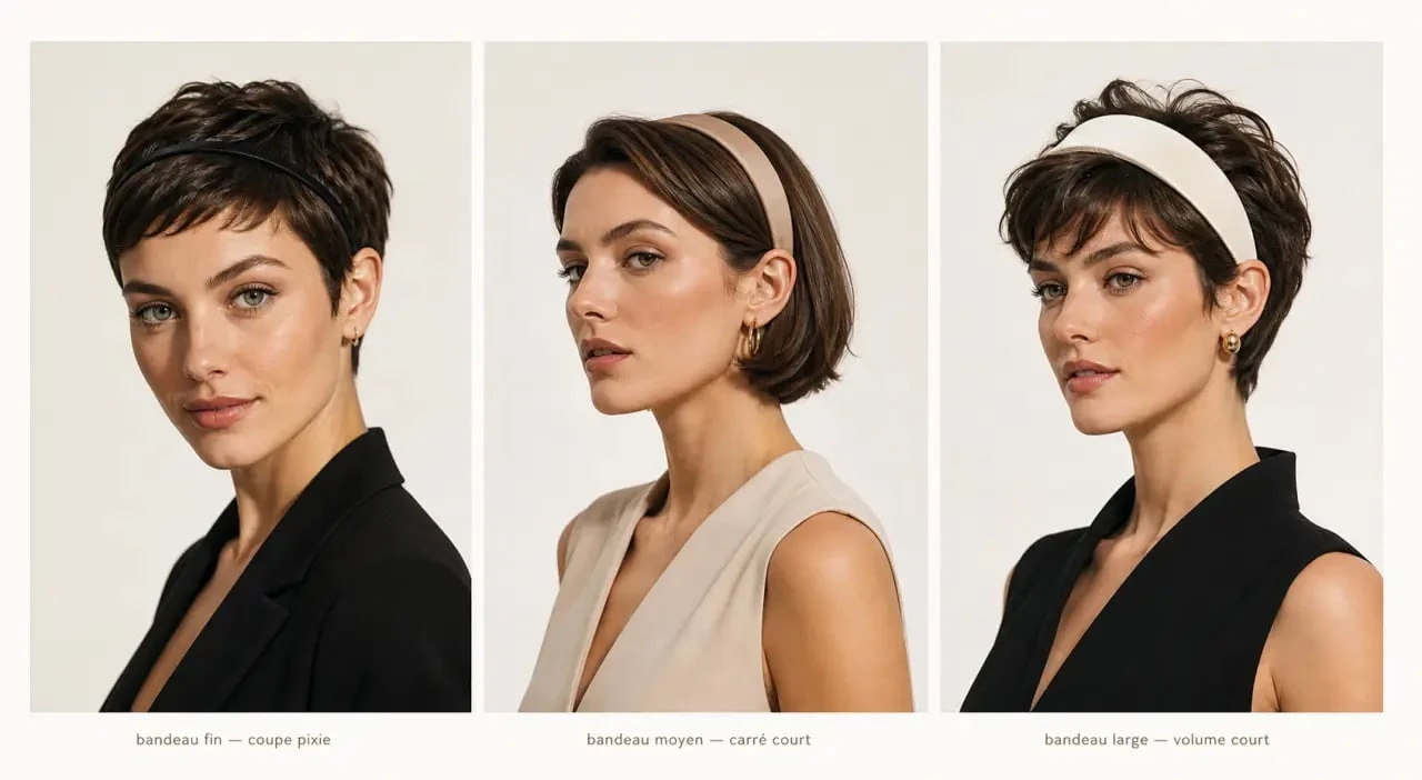 Bandeau cheveu court : rendu de plusieurs bandeaux sur cheveux courts
