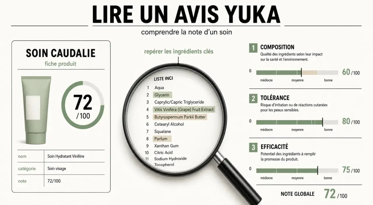Caudalie avis Yuka : composition, tolérance et efficacité d’un soin expliquées visuellement