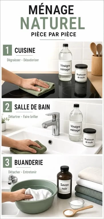 mon ménage naturel com : ménage naturel pièce par pièce dans la cuisine et la salle de bain