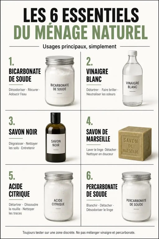mon ménage naturel com : les 6 indispensables du ménage naturel et leurs usages