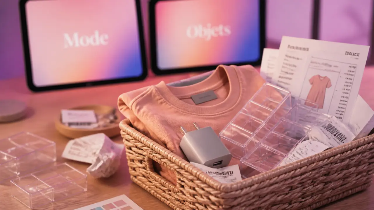 Temu vs Shein : panier avec chargeur USB et t-shirt