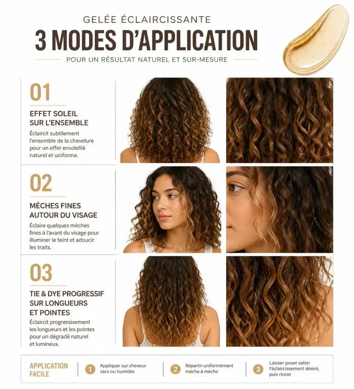 Gelée Garnier éclaircissante : trois effets d’application, effet soleil, mèches et tie and dye