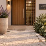 Idée déco extérieur devant maison : entrée accueillante et allée en pierre