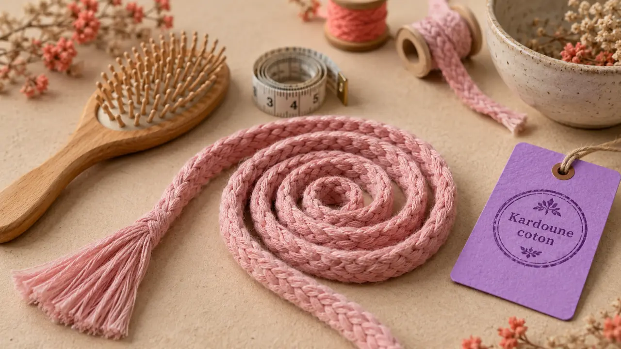 Kardoune ou acheter : ruban coton rose pour lissage sans chaleur